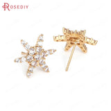 Champagne Brass Zircon Star Stud Earrings Jewelry Findings