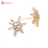 Champagne Brass Zircon Star Stud Earrings Jewelry Findings