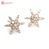 Champagne Brass Zircon Star Stud Earrings Jewelry Findings