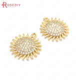 Champagne Brass Zircon Sun Charms Pendants Jewelry Making