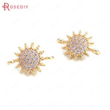 Champagne Brass Zircon Sun Charms Pendants Jewelry Making