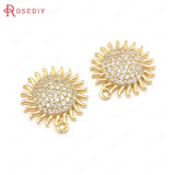 Champagne Brass Zircon Sun Charms Pendants Jewelry Making