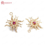 Champagne Brass Zircon Sun Charms Pendants Jewelry Making