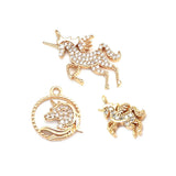 Champagne Brass Unicorn Charms Pendants Jewelry Making DIY