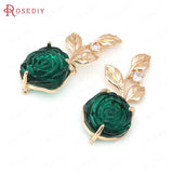 Champagne Brass Zircon Flower Charms Pendants Jewelry Making Findings