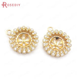 Champagne Brass Pearl Bead Charms Pendants Jewelry Making