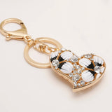 Charm Love Heart Keychain Crystal Keyring Handbag Pendant Keyfobs