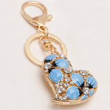 Charm Love Heart Keychain Crystal Keyring Handbag Pendant Keyfobs