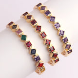 Charm Rainbow CZ Bracelet Copper Plated Bangle