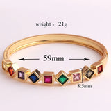 Charm Rainbow CZ Bracelet Copper Plated Bangle