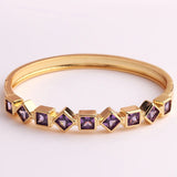 Charm Rainbow CZ Bracelet Copper Plated Bangle