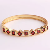 Charm Rainbow CZ Bracelet Copper Plated Bangle