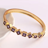 Charm Rainbow CZ Bracelet Copper Plated Bangle