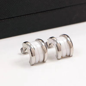Classic Ceramic Logo Earrings for Women's Jewelry Gift