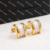 Classic Ceramic Logo Earrings for Women's Jewelry Gift