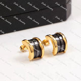 Classic Ceramic Logo Earrings for Women's Jewelry Gift