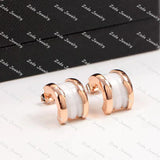 Classic Ceramic Logo Earrings for Women's Jewelry Gift