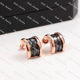 Classic Ceramic Logo Earrings for Women's Jewelry Gift
