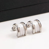 Classic Ceramic Logo Earrings for Women's Jewelry Gift