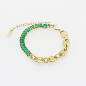 Waterproof Stainless Steel Crystal Bracelet for Women Bling 18K Bangle