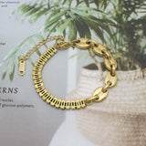 Waterproof Stainless Steel Crystal Bracelet for Women Bling 18K Bangle