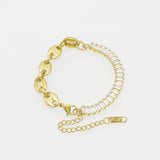 Waterproof Stainless Steel Crystal Bracelet for Women Bling 18K Bangle