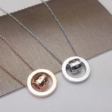 Classic Double Ring Necklace Double Chain Necklace Gift