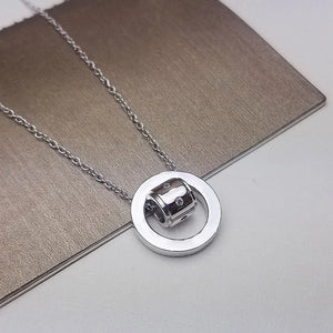 Classic Double Ring Necklace Double Chain Necklace Gift