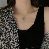Classic Double Ring Necklace Double Chain Necklace Gift