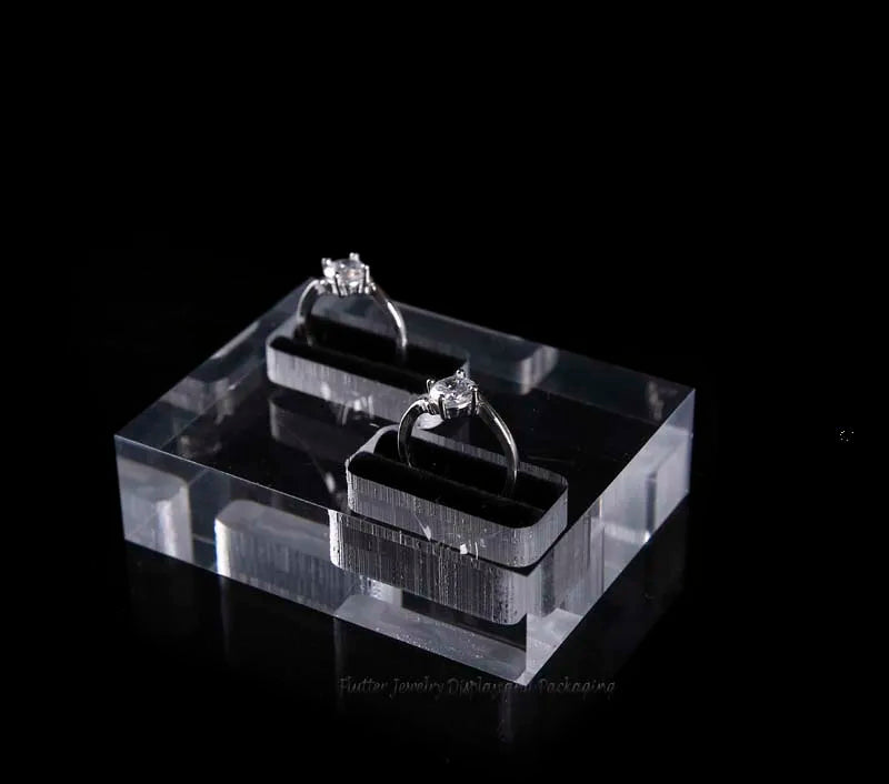 Couple Rings Stand Holder Jewelry Display Case