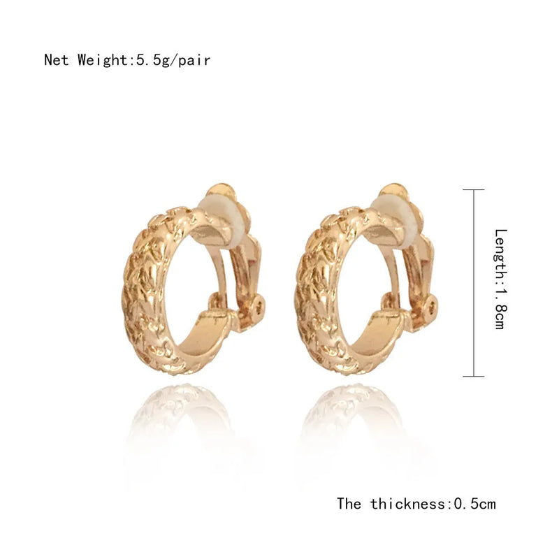 Clip on Earrings Without Piercing Textured Earrings for Women