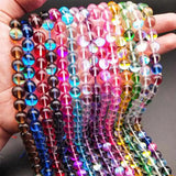 Color-changing Glass Stone Smooth Round Beads Necklace Bracelet