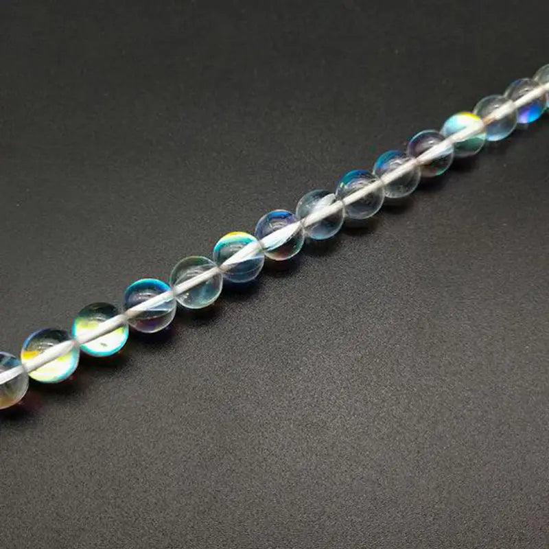Color-changing Glass Stone Smooth Round Beads Necklace Bracelet