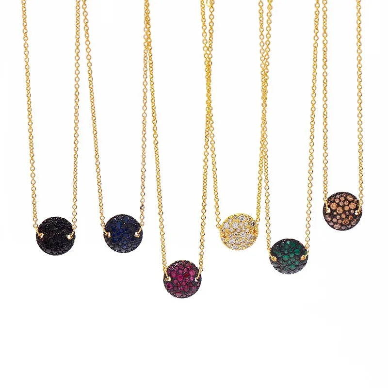 Colorful Mushroom Pendant Crystal Necklace for Women