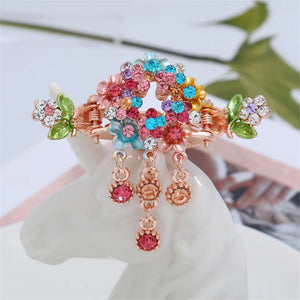 Colorful Enamel Flower Hair Claw for Women Girls