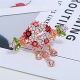 Colorful Enamel Flower Hair Claw for Women Girls