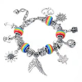 Colorful Butterfly Beads Bracelet with Snake Chain