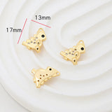 Copper Alloy Rhinestone Heart Dinosaur Necklace Charms 10pcs