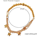 Copper Cuff Bracelet with Metal Ball Beads Plated - Bridal Party Gift