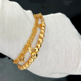Copper Cuff Bracelet with Metal Ball Beads Plated - Bridal Party Gift