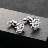 Copper & Silver Rudder Cufflinks for Men