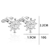 Copper & Silver Rudder Cufflinks for Men
