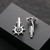 Copper & Silver Rudder Cufflinks for Men