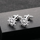 Copper & Silver Rudder Cufflinks for Men