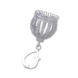 Copper Micro Paved CZ Crown Bead Caps for Tassel Pendant Jewelry Making