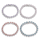Copper Silver Plated CZ Bracelets Stylish Gemstone Bangles Women Jewelry
