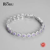 Copper Silver Plated CZ Bracelets Stylish Gemstone Bangles Women Jewelry