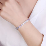 Copper Silver Plated CZ Bracelets Stylish Gemstone Bangles Women Jewelry