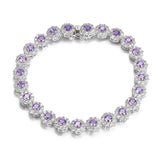 Copper Silver Plated CZ Bracelets Stylish Gemstone Bangles Women Jewelry
