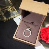 High Cross Round Pendant 925 Silver Female Engagement Wedding Party Jewelry